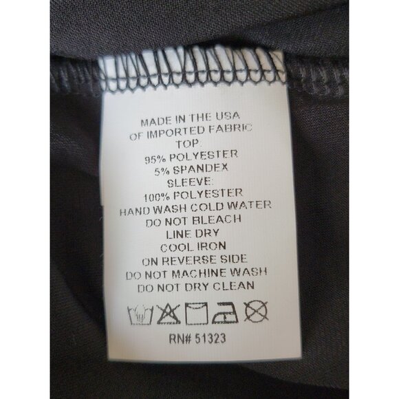 Chaus Womens Sheer Black Top With Rhinestone Embellishments - Picture 4 of 4